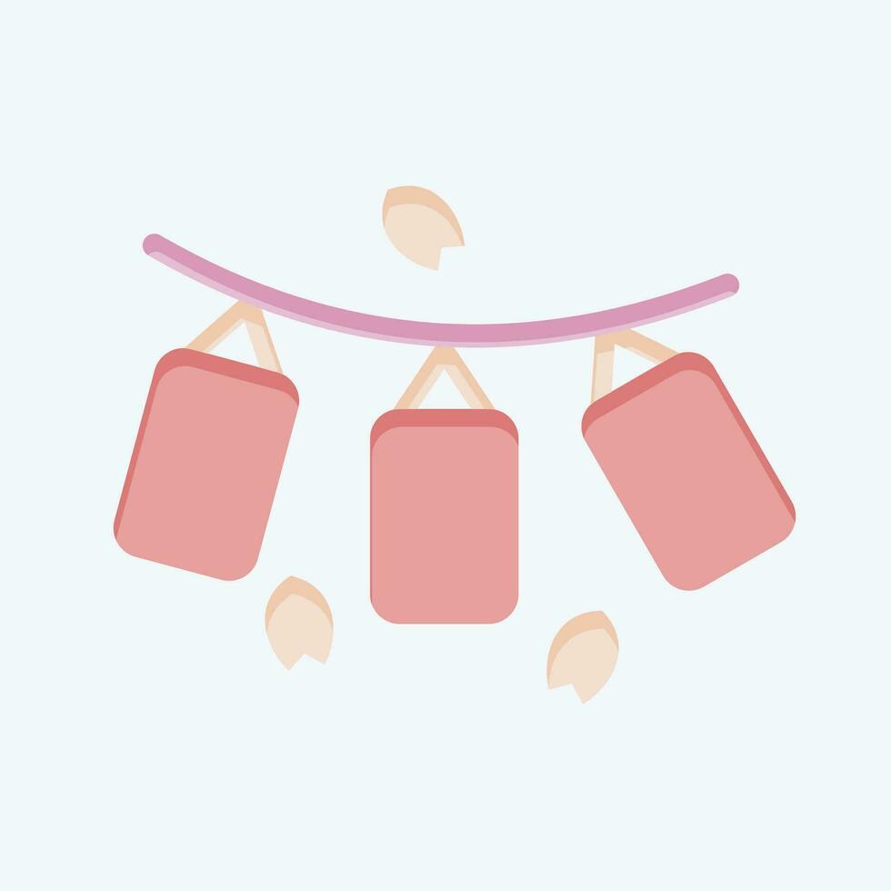 Icon Lantern. related to Sakura Festival symbol. flat style. simple design editable. simple illustration vector