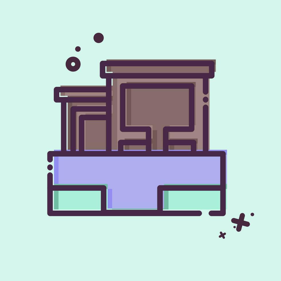 Icon Templo De Debod. related to Spain symbol. MBE style. simple design editable. simple illustration vector