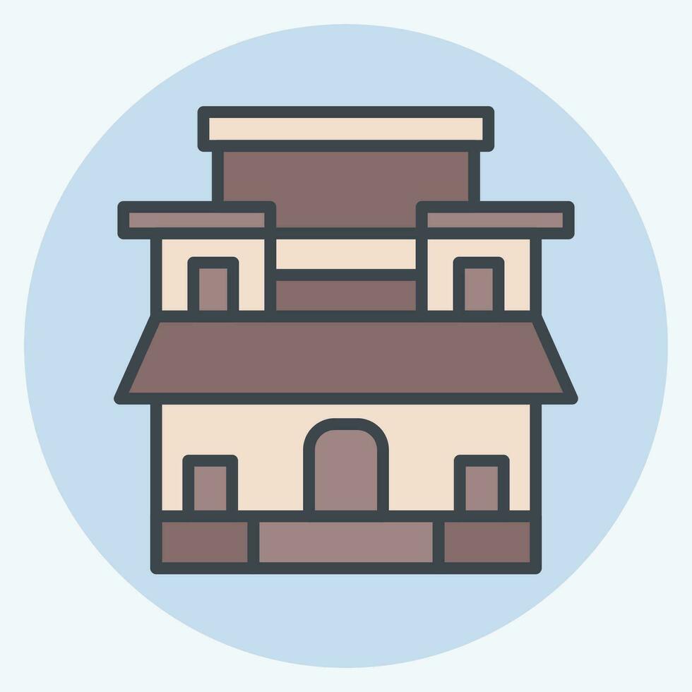 Icon Alhambra. related to Spain symbol. color mate style. simple design editable. simple illustration vector