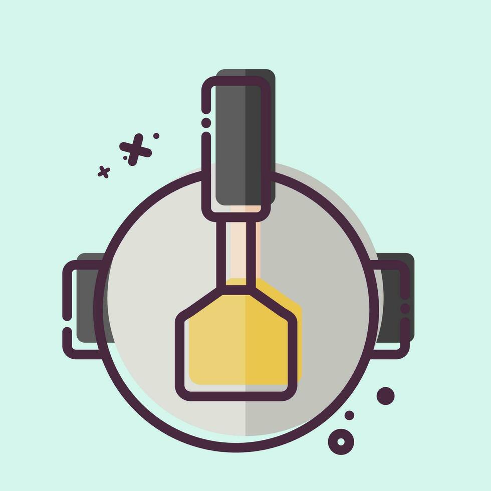 Icon Stir Fried. related to Cooking symbol. MBE style. simple design editable. simple illustration vector