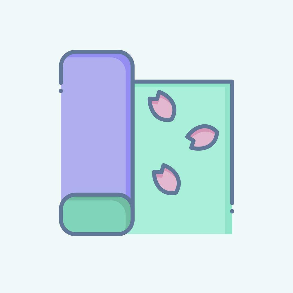 Icon Carpet. related to Sakura Festival symbol. doodle style. simple design editable. simple illustration vector