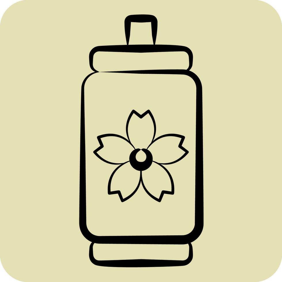 Icon Canned Water. related to Sakura Festival symbol. hand drawn style. simple design editable. simple illustration vector