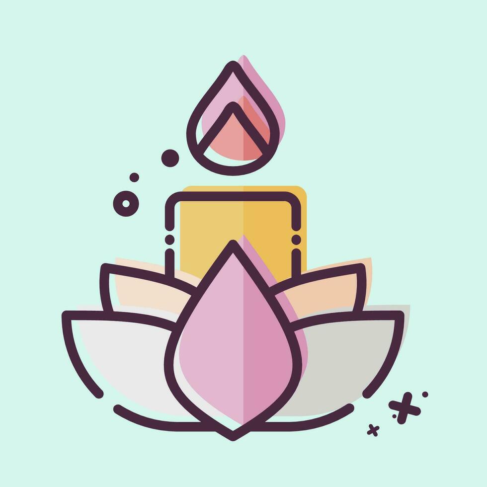 Icon Candle. related to Chinese New Year symbol. MBE style. simple design editable. simple illustration vector