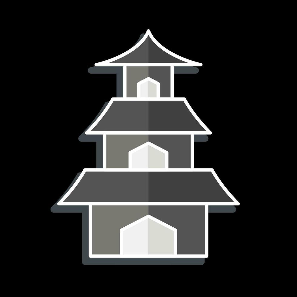 icono templo. relacionado a sakura festival símbolo. lustroso estilo. sencillo diseño editable. sencillo ilustración vector