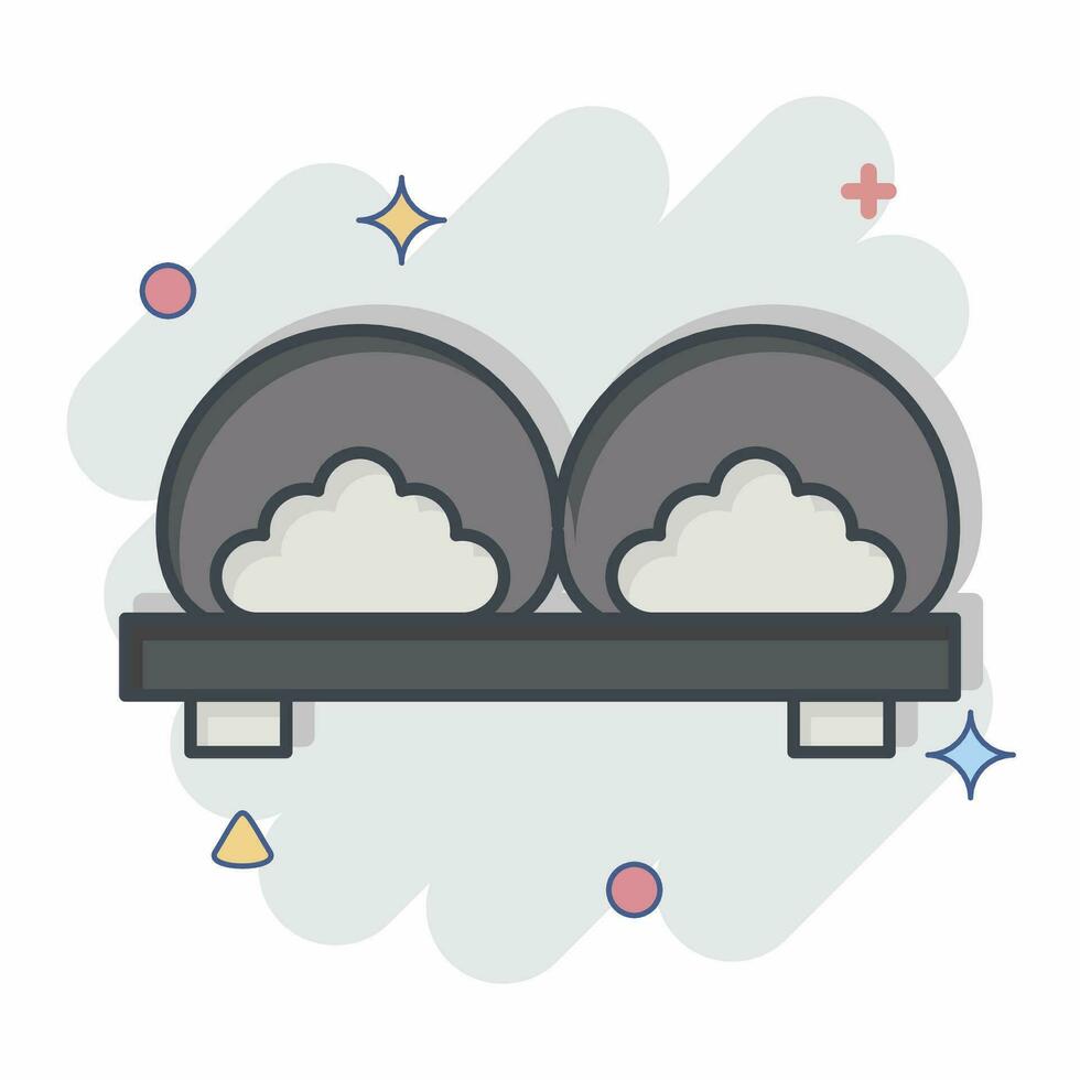 Icon Mochi. related to Sakura Festival symbol. comic style. simple design editable. simple illustration vector