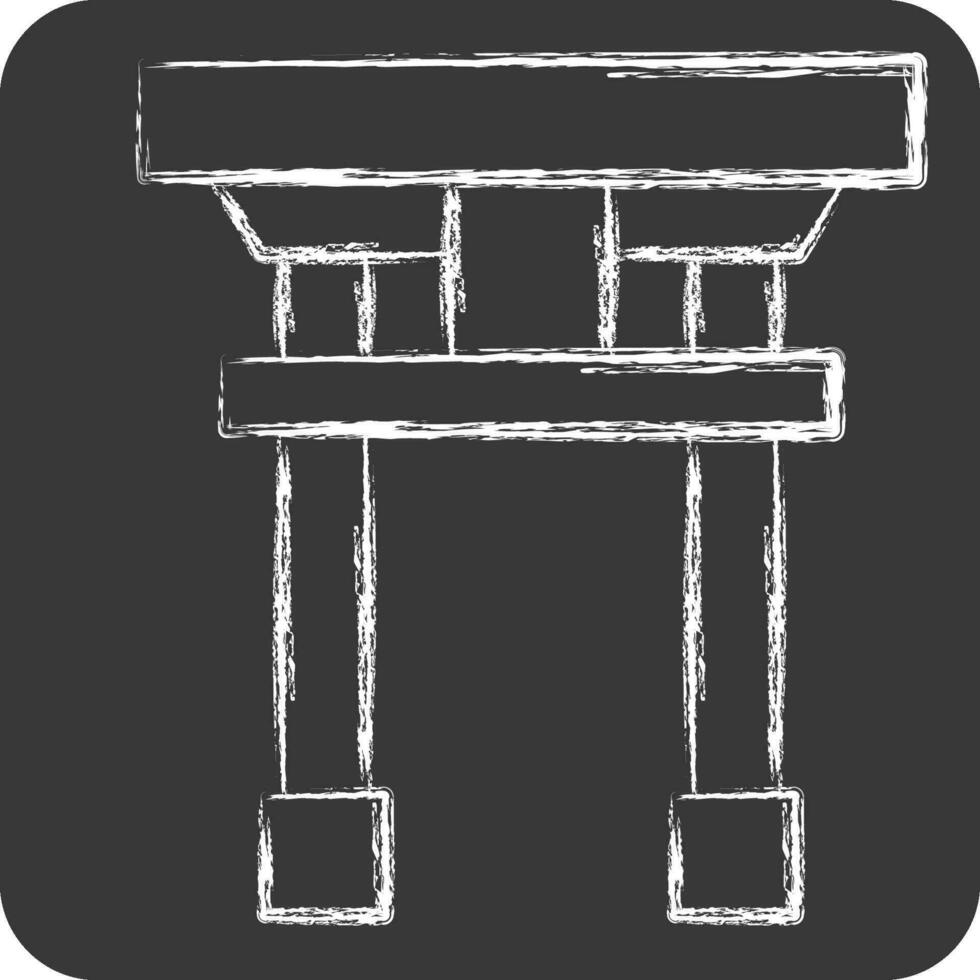 icono torii relacionado a sakura festival símbolo. tiza estilo. sencillo diseño editable. sencillo ilustración vector