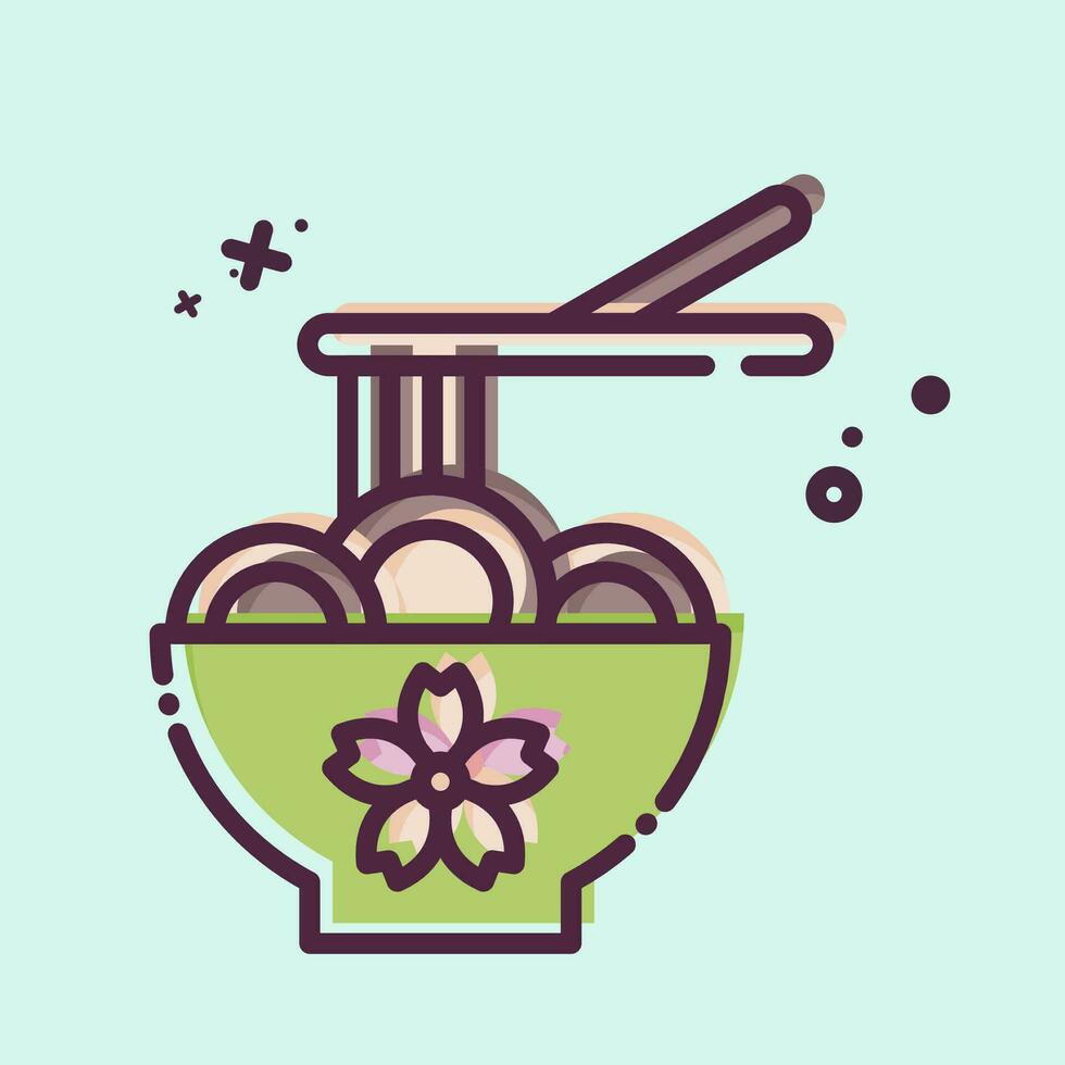 Icon Ramen. related to Sakura Festival symbol. MBE style. simple design editable. simple illustration vector