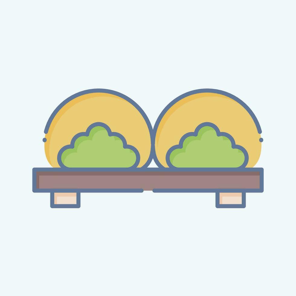 Icon Mochi. related to Sakura Festival symbol. doodle style. simple design editable. simple illustration vector