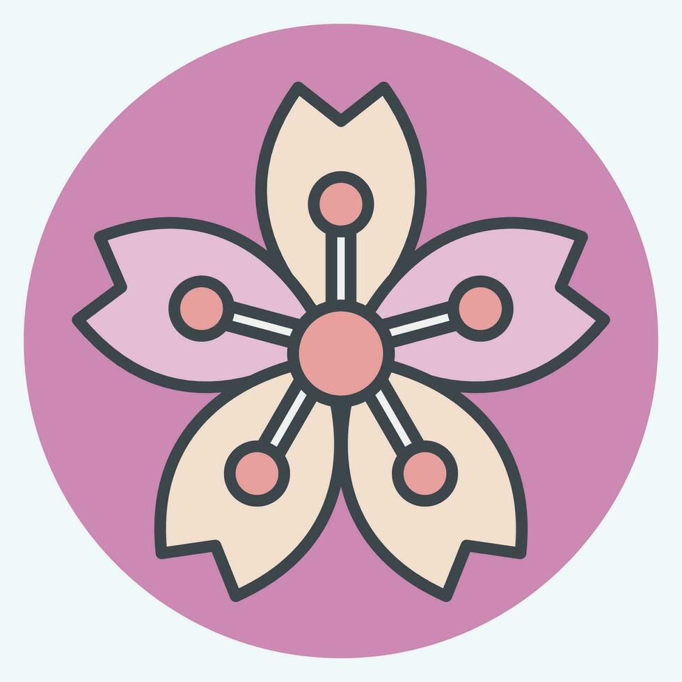 Icon Sakura. related to Sakura Festival symbol. color mate style. simple design editable. simple illustration vector
