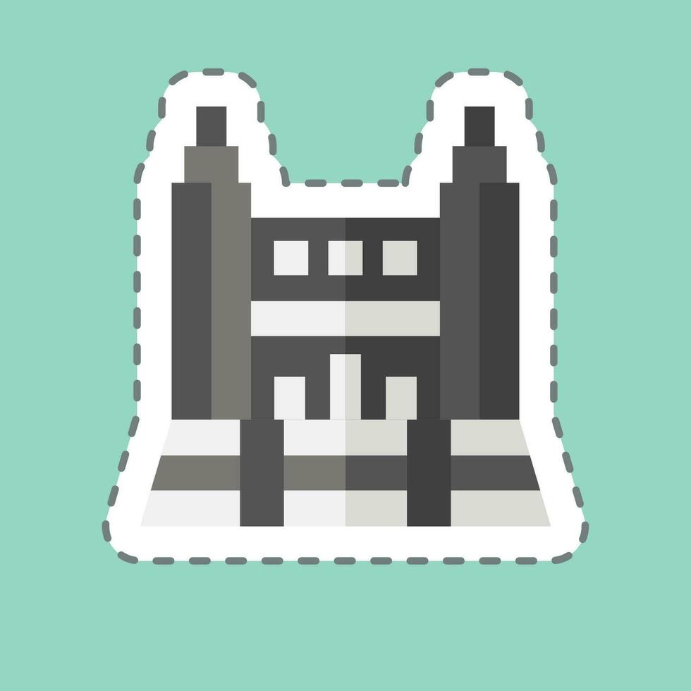 Sticker line cut Museo Peina Sofia. related to Spain symbol. simple design editable. simple illustration vector