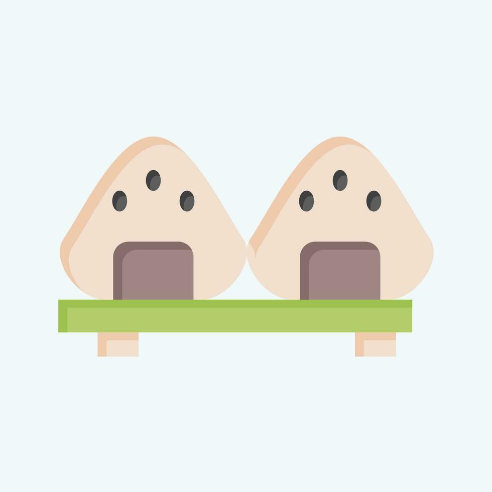 Icon Onigiri. related to Sakura Festival symbol. flat style. simple design editable. simple illustration vector
