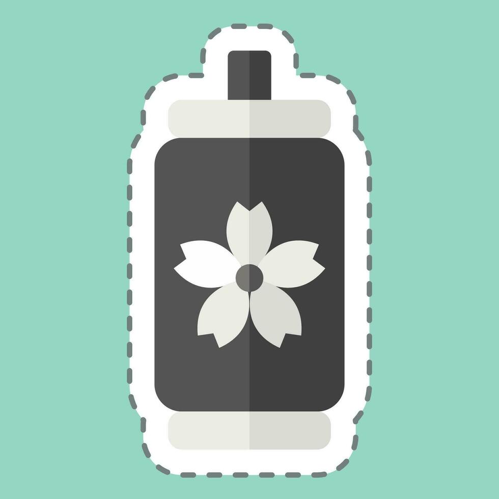 Sticker line cut Canned Water. related to Sakura Festival symbol. simple design editable. simple illustration vector