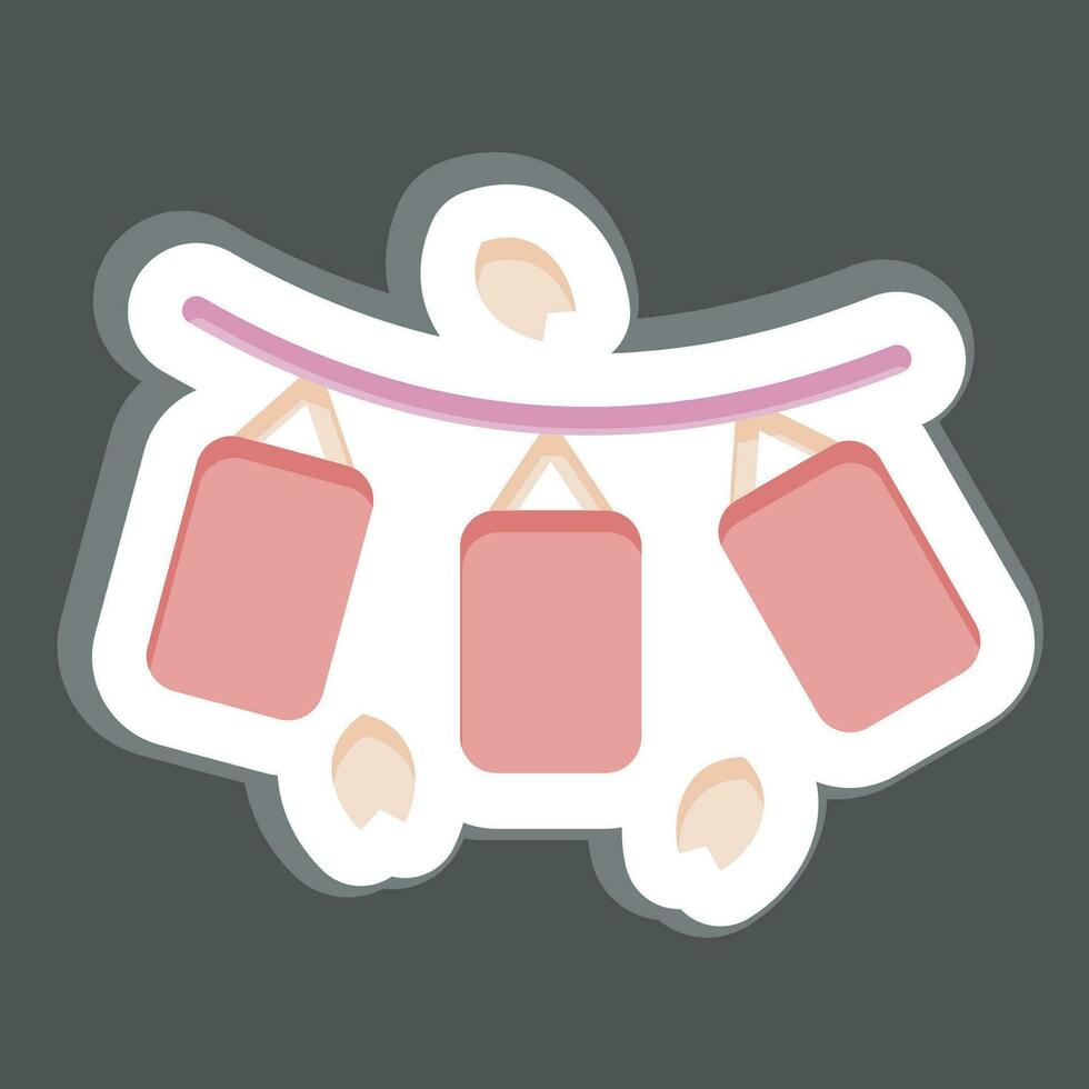 Sticker Lantern. related to Sakura Festival symbol. simple design editable. simple illustration vector