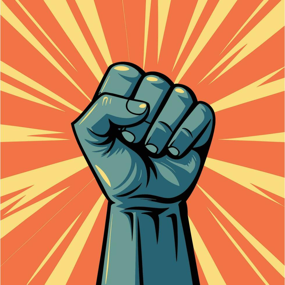 fist vactor, illustration, Raised Fist Stickers logo vactor vector