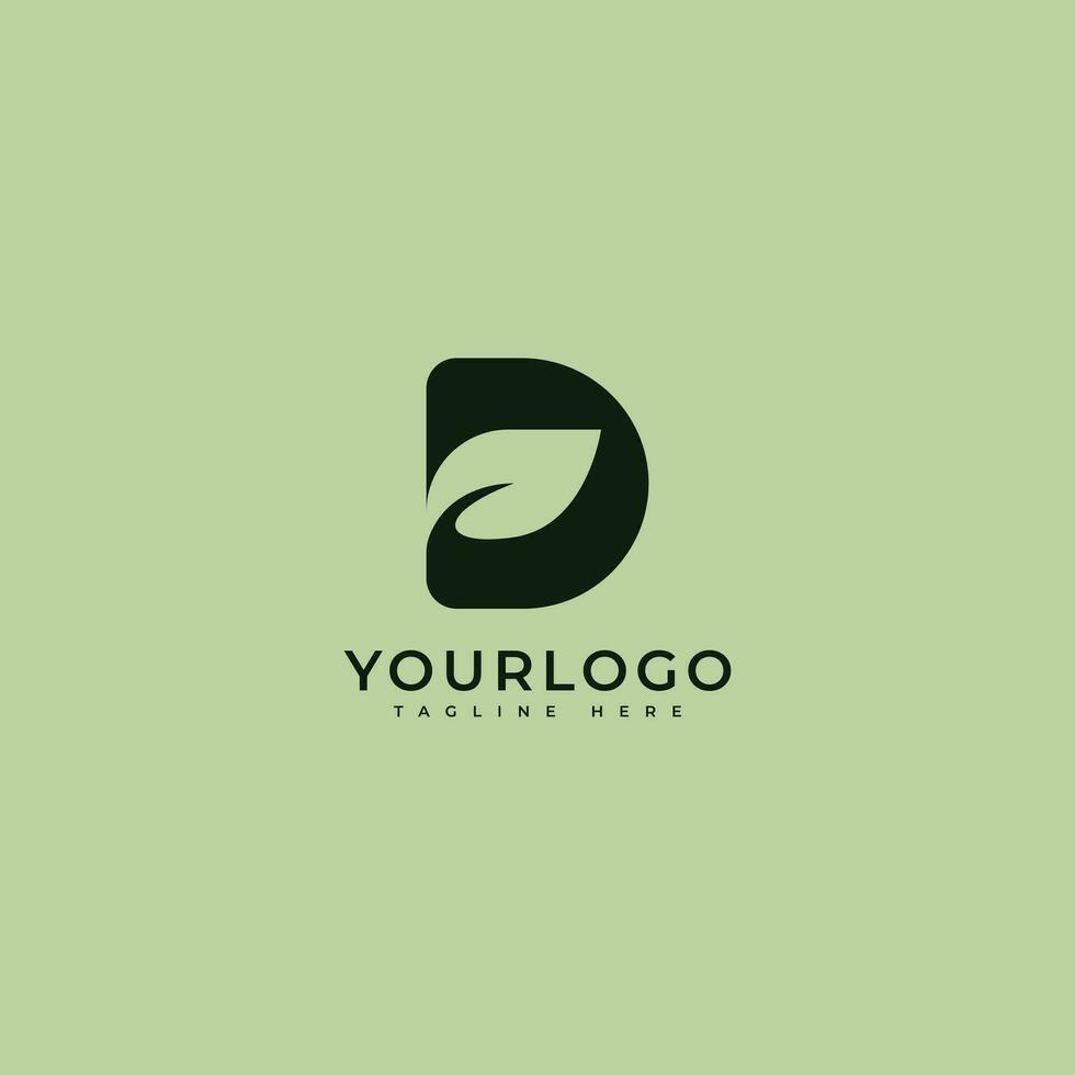 Abstract Letter D logo icon leaf design template elements vector