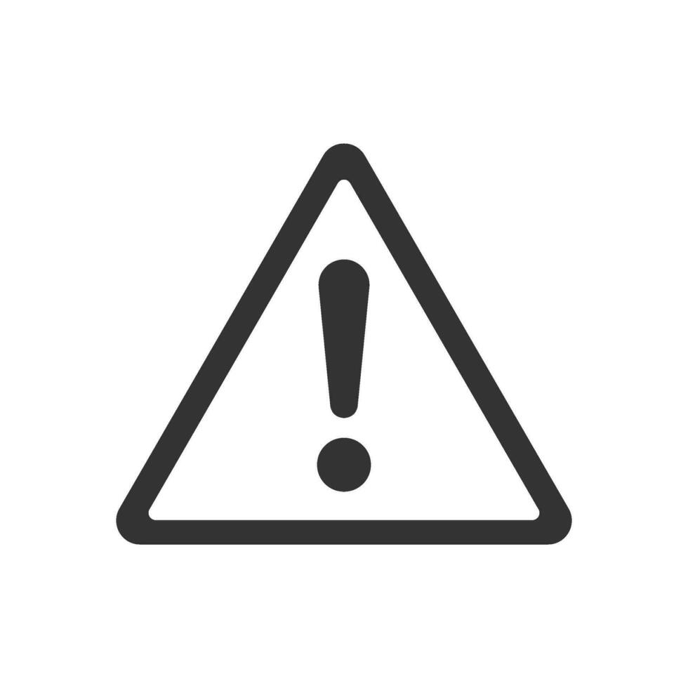 Hazard warning attention sign with exclamation mark symbol. Vector illustration.