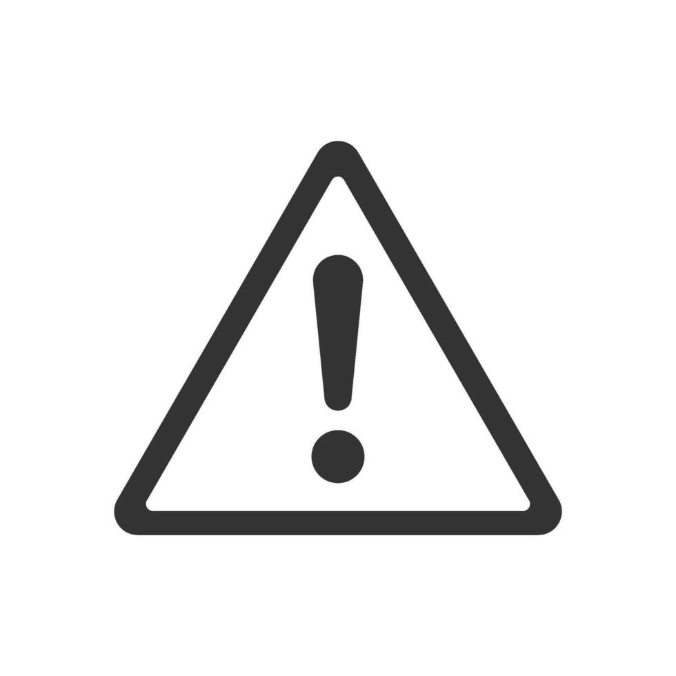 Hazard warning attention sign with exclamation mark symbol. Vector illustration.