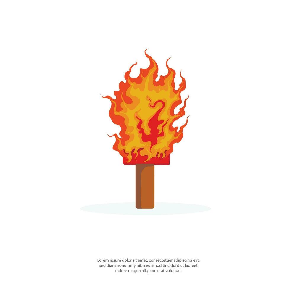 fire ice cream vector illustration