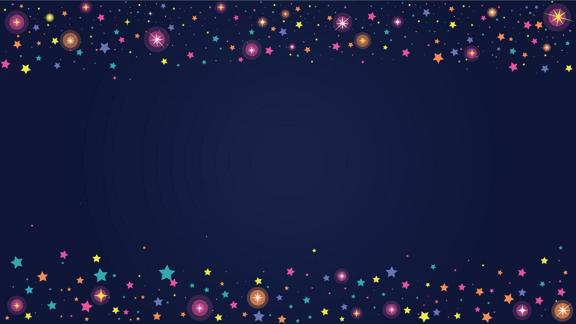 Confetti background. Colorful Falling Stars Confetti On dark blue