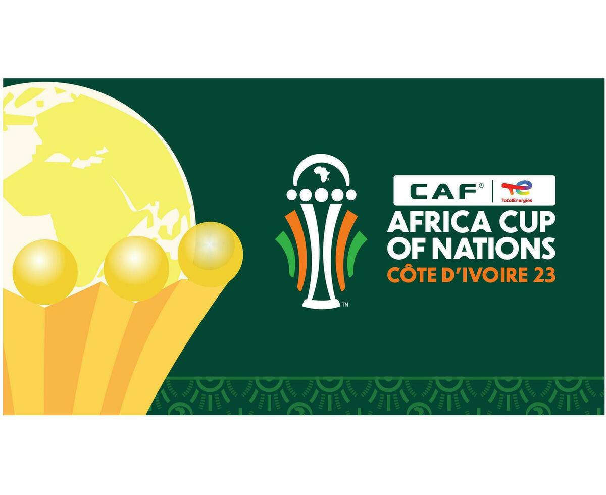 Can Ivory Coast Cup 2023 With Trophy African Cup Of Nations Football Design vector