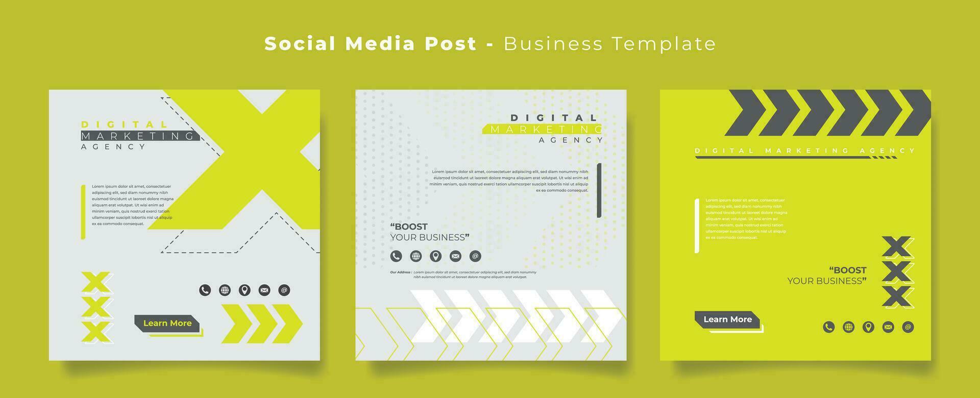 Social media post template in white and light green sporty background style for advertising design vector