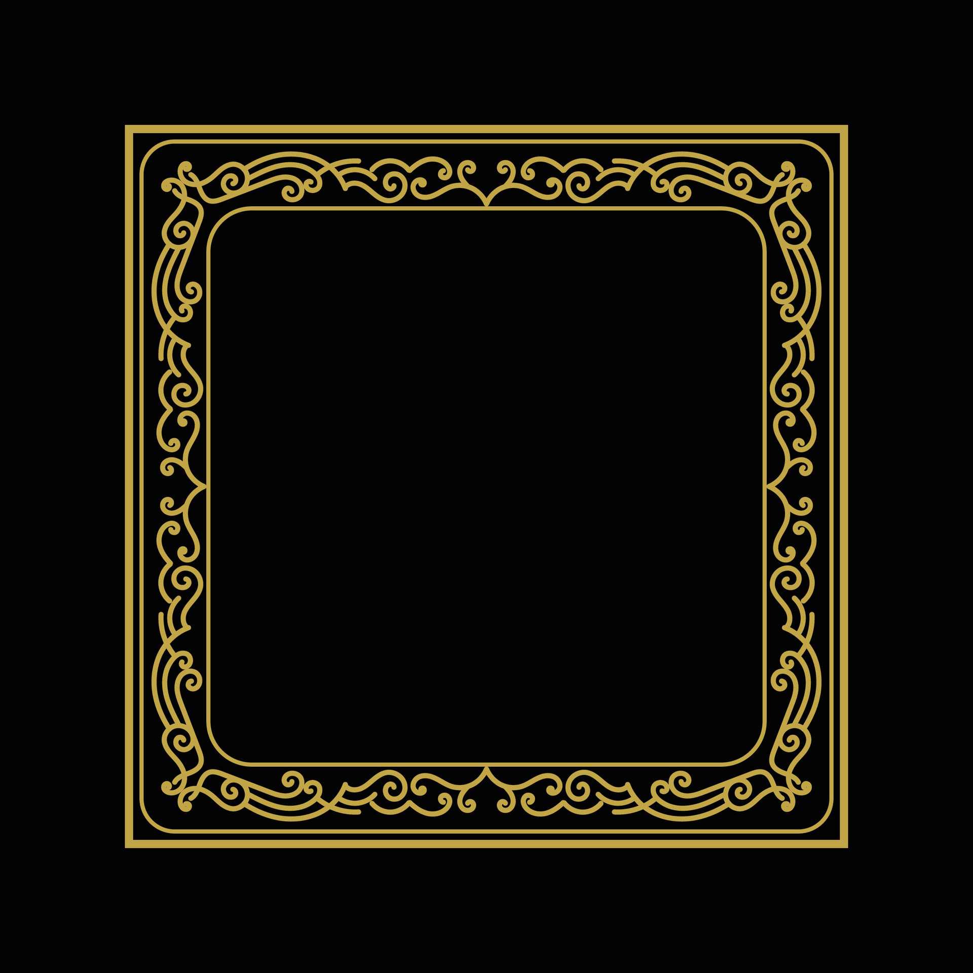 Golden Vintage Square Royal Border Frame with Ornaments 36443128 Vector ...