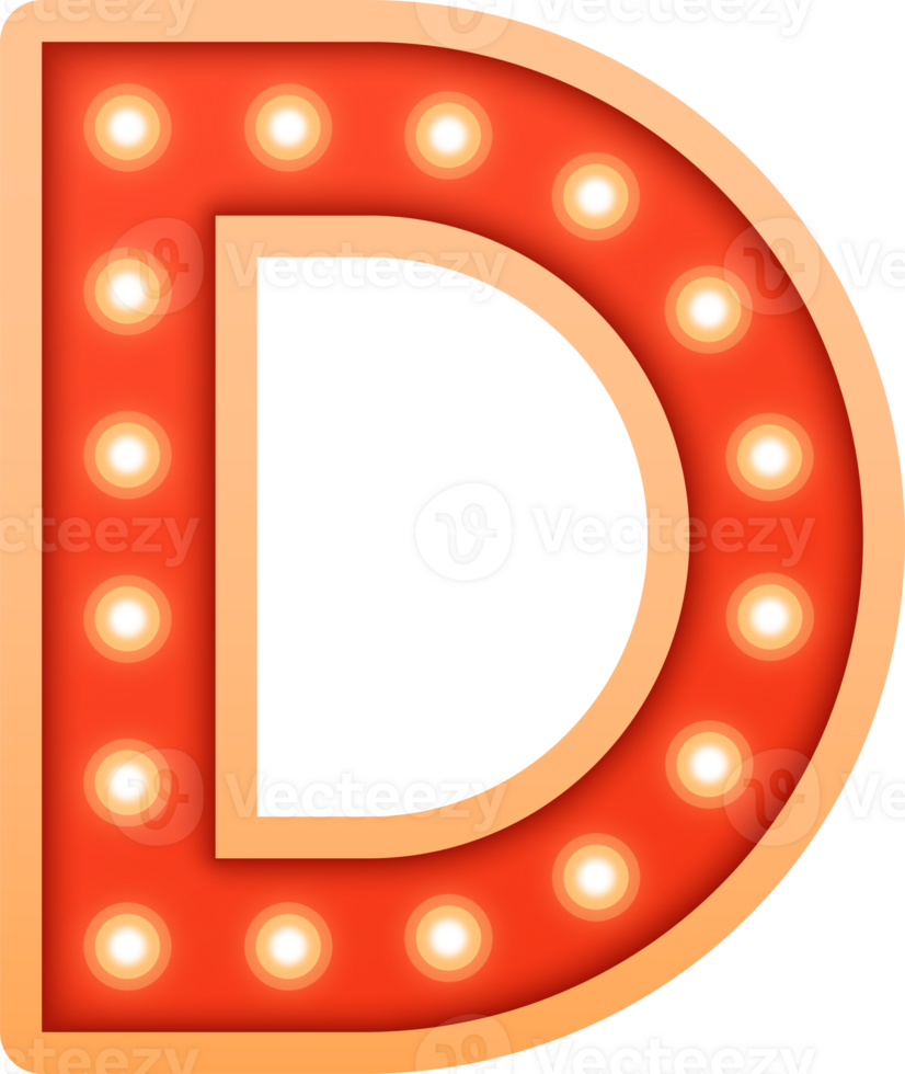 Light Bulb Alphabet Letter D png