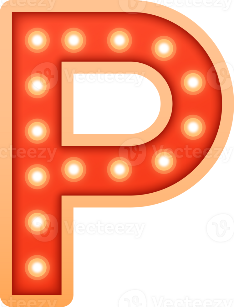 Light Bulb Alphabet Letter P png