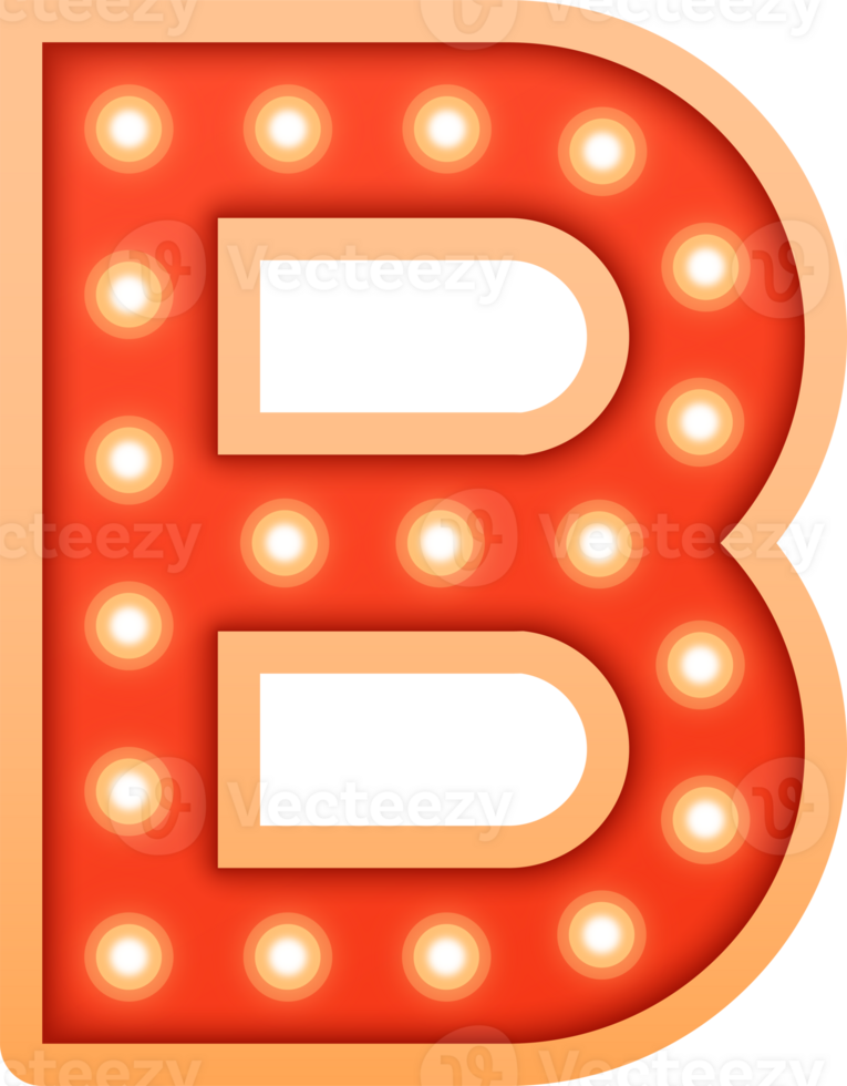 Light Bulb Alphabet Letter B png