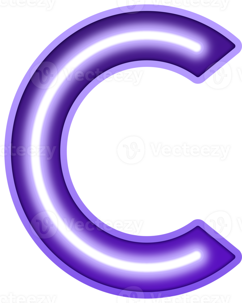 Neon Light Alphabet Letter C png