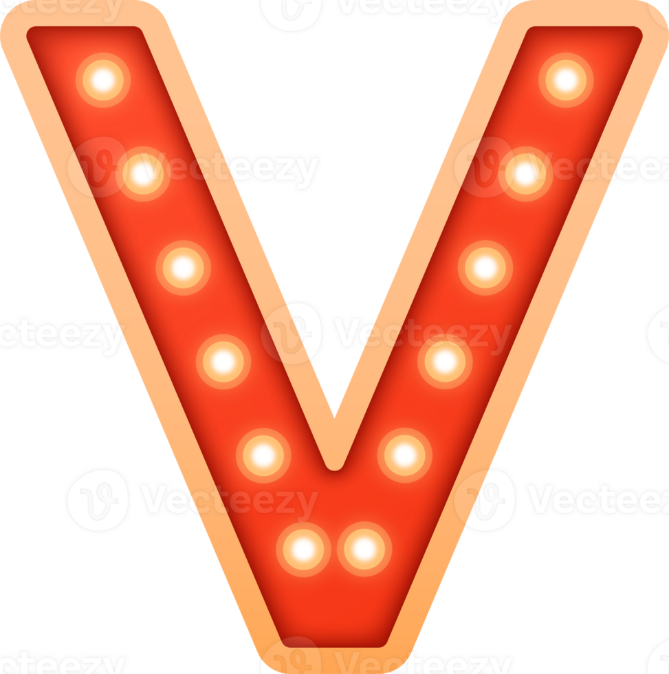 Light Bulb Alphabet Letter V png