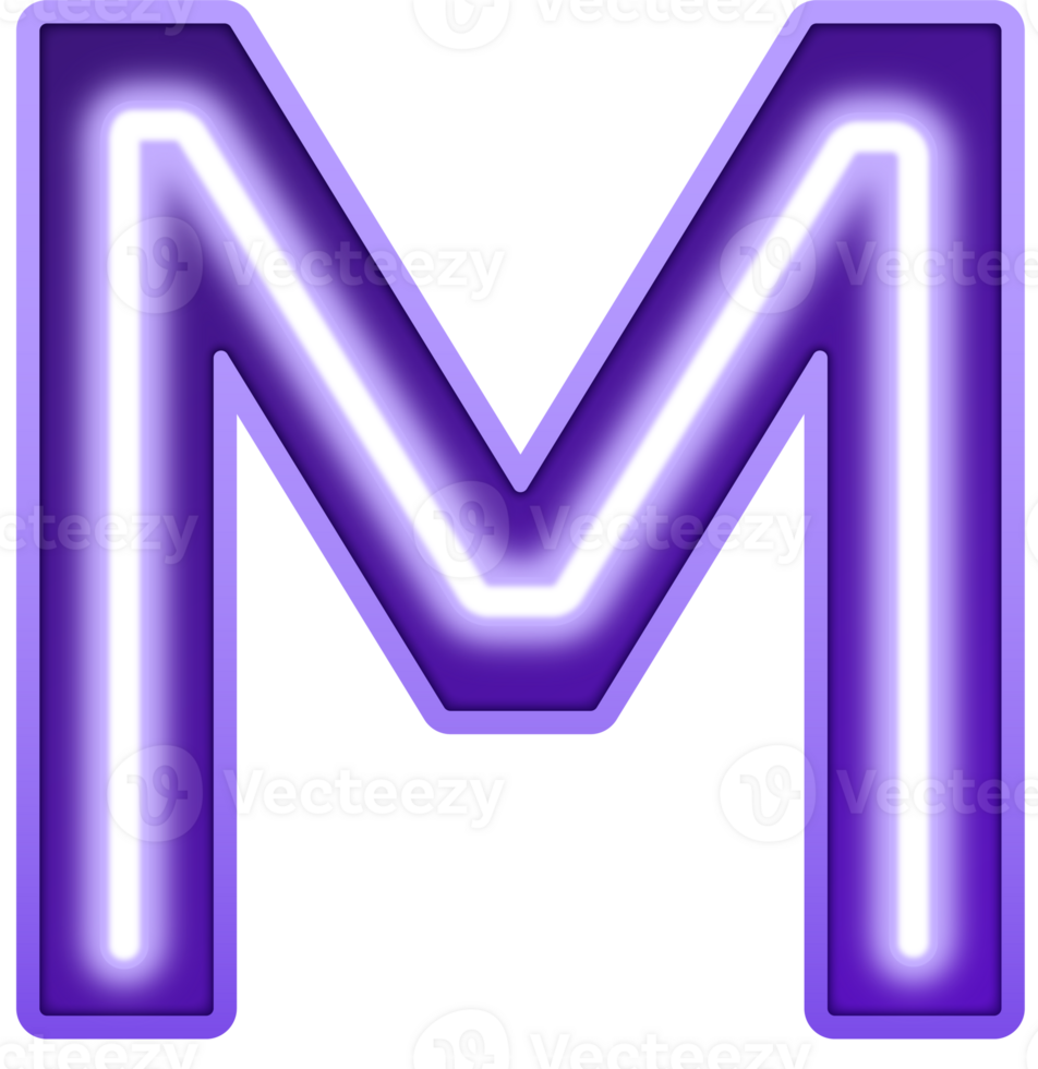 Neon Light Alphabet Letter M png