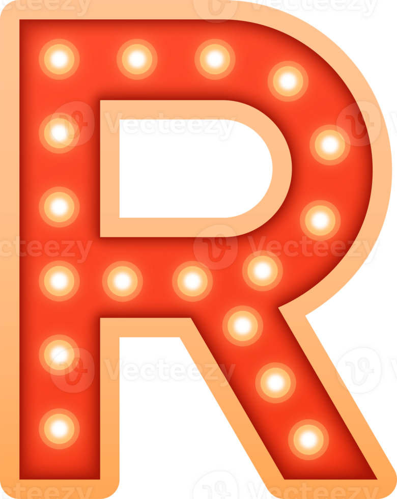 Light Bulb Alphabet Letter R png