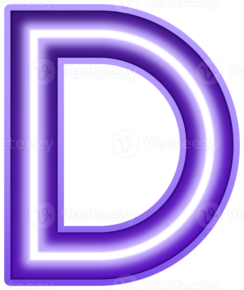 Neon Light Alphabet Letter D png