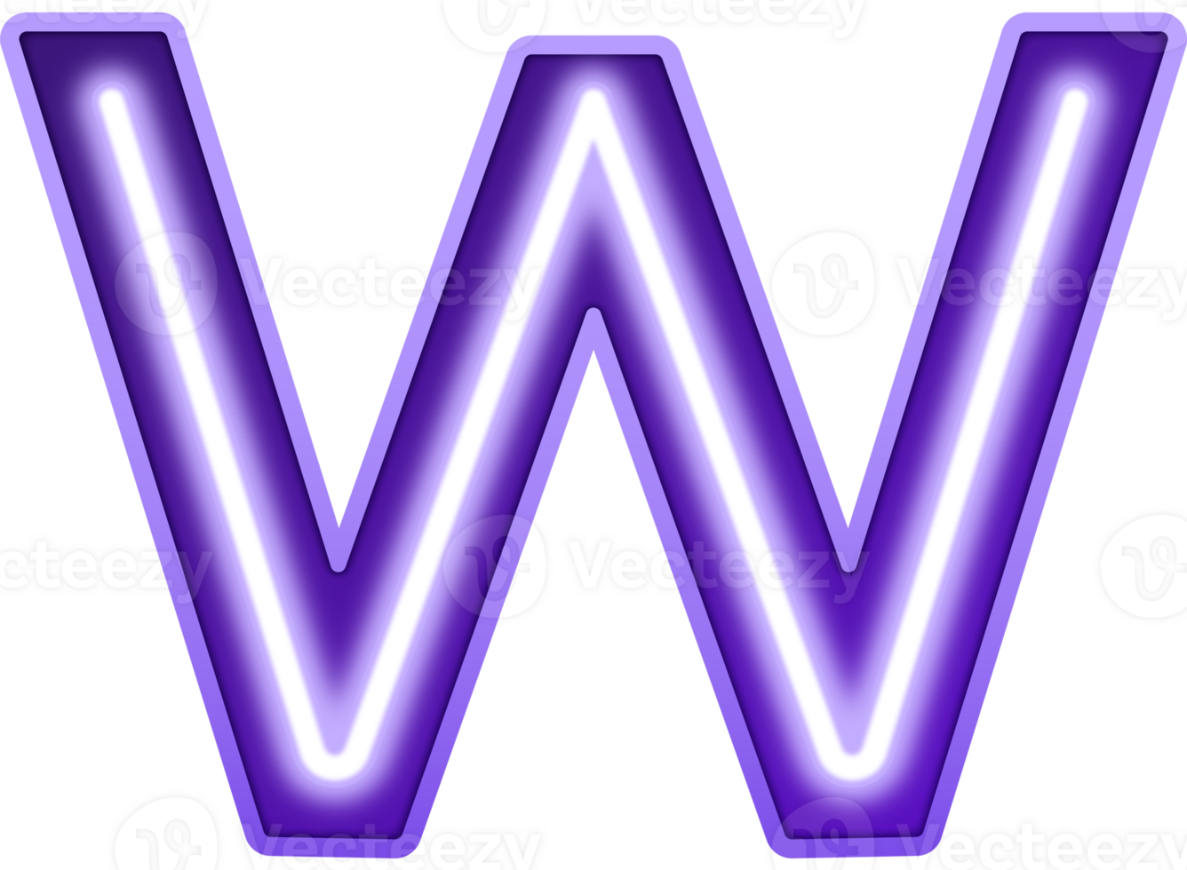 Neon Light Alphabet Letter W png