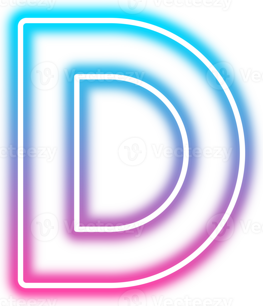 Neon Glow Alphabet D png