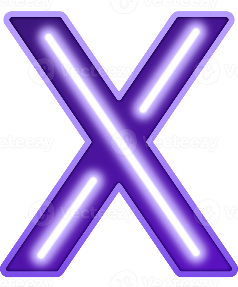 Neon Light Alphabet Letter X png