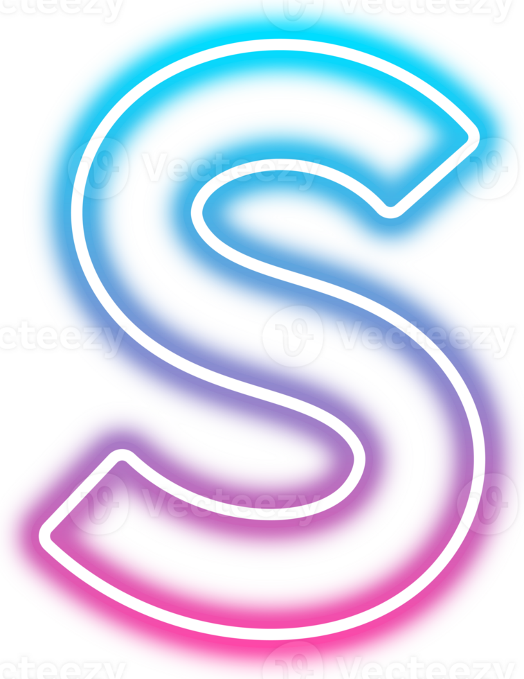 Neon Glow Alphabet S png