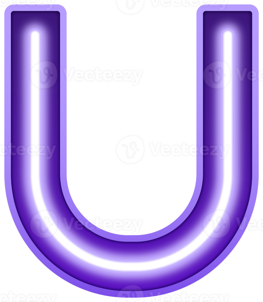 néon lumière alphabet lettre u png