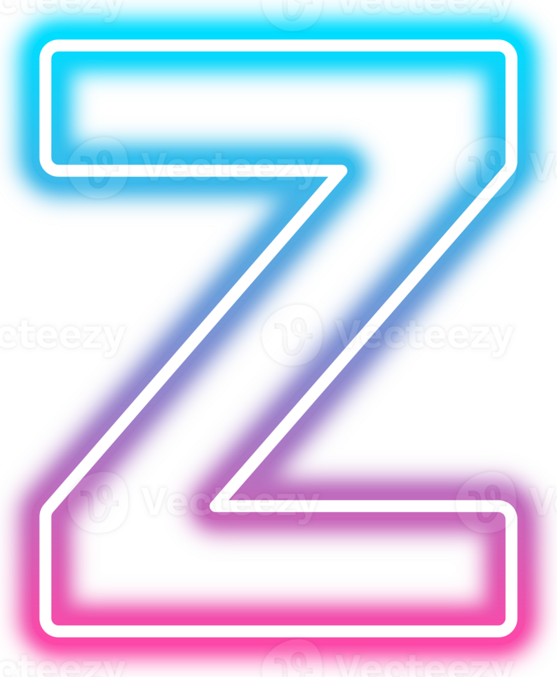 Neon Glow Alphabet Z png