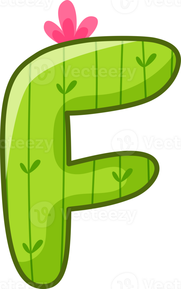 Cactus Alphabet Letter F png