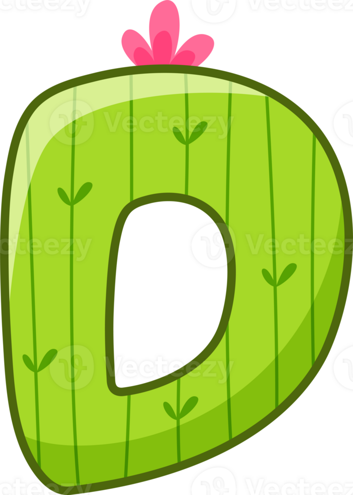 Cactus Alphabet Letter D png