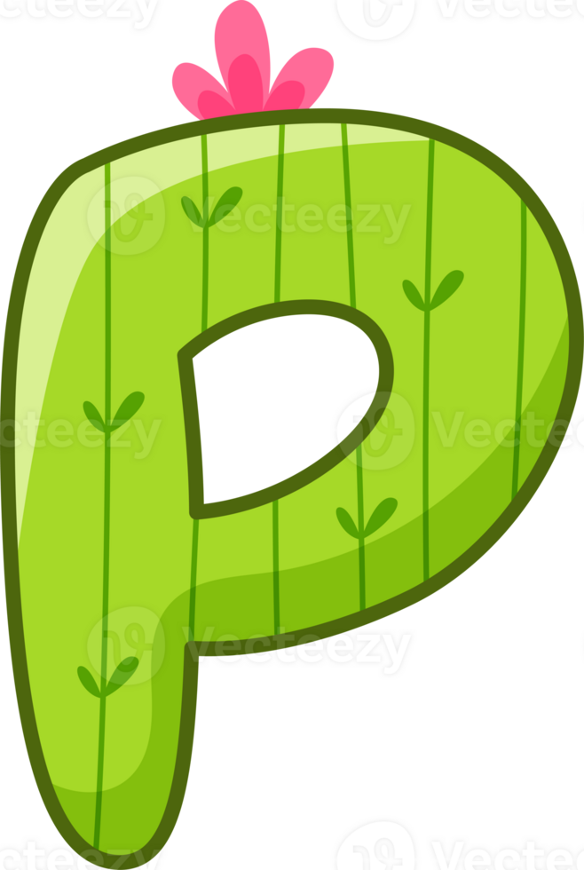 Cactus Alphabet Letter P png