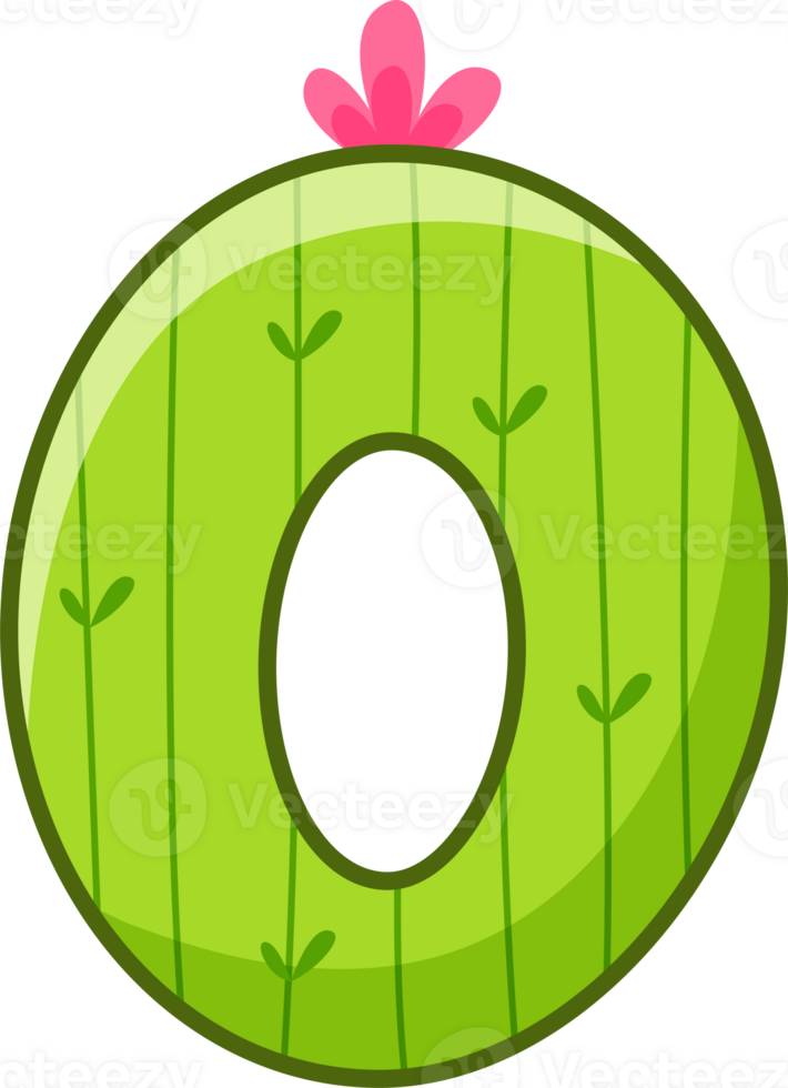 Cactus Alphabet Letter O png