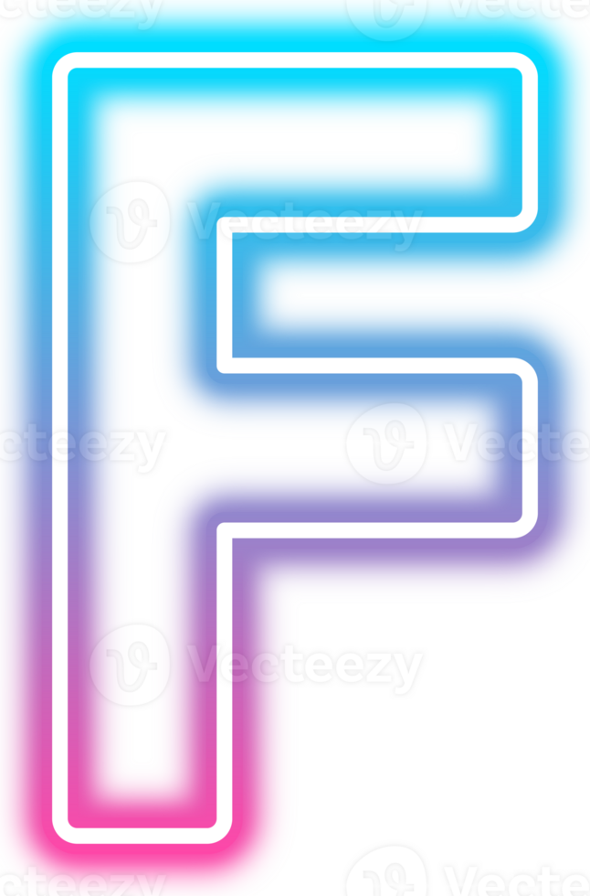 Neon Glow Alphabet F png