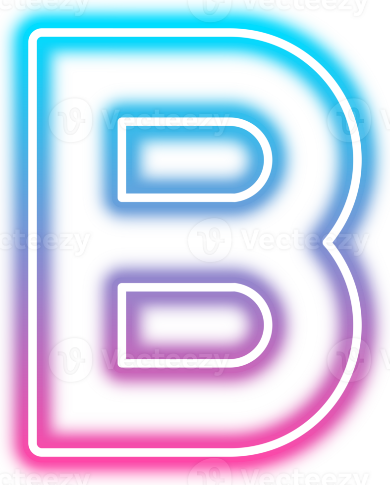 Neon Glow Alphabet B png