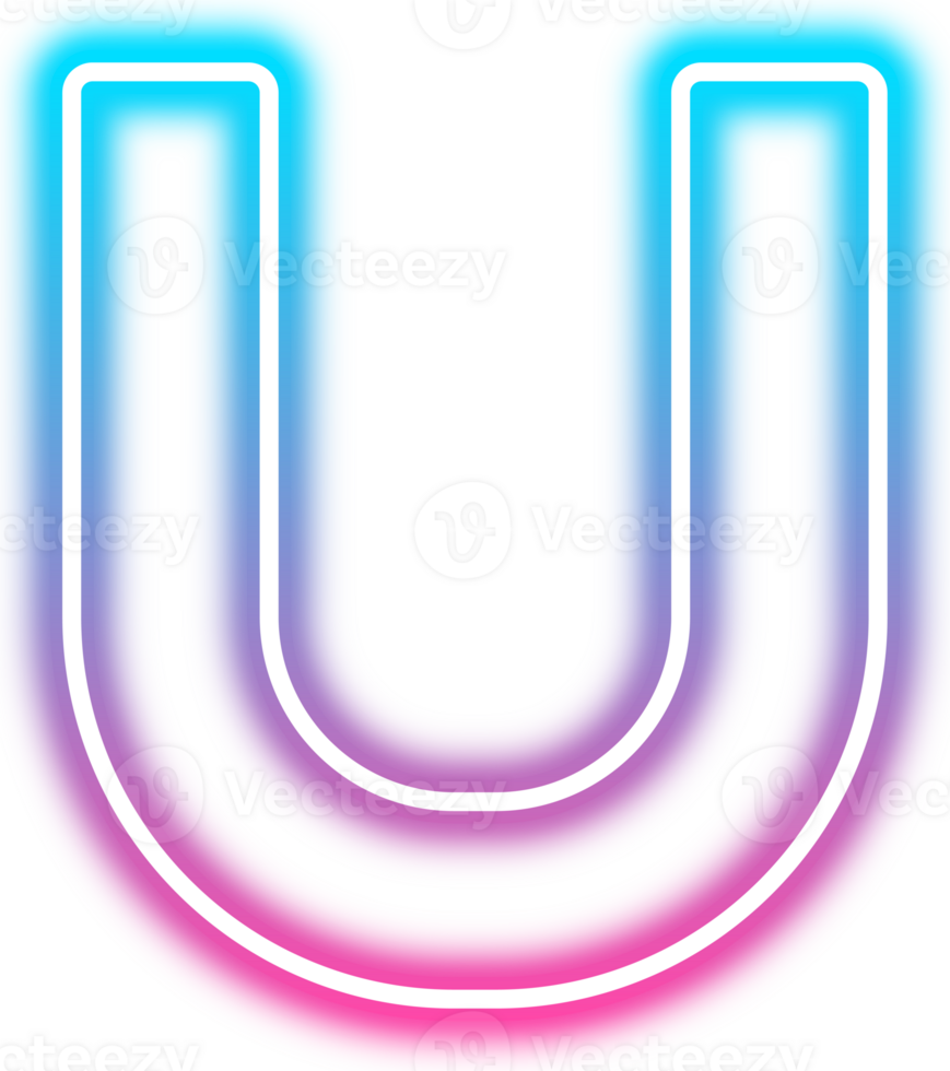 Neon Glow Alphabet U png