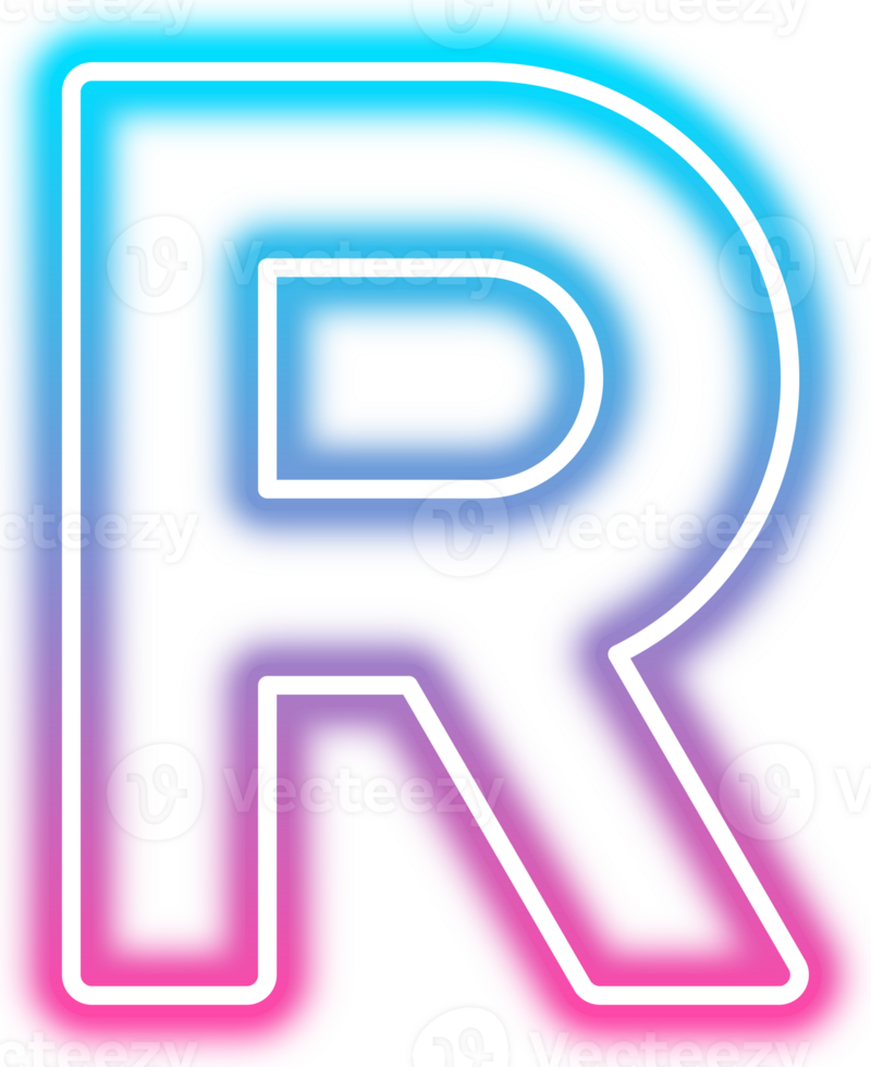 Neon Glow Alphabet R png