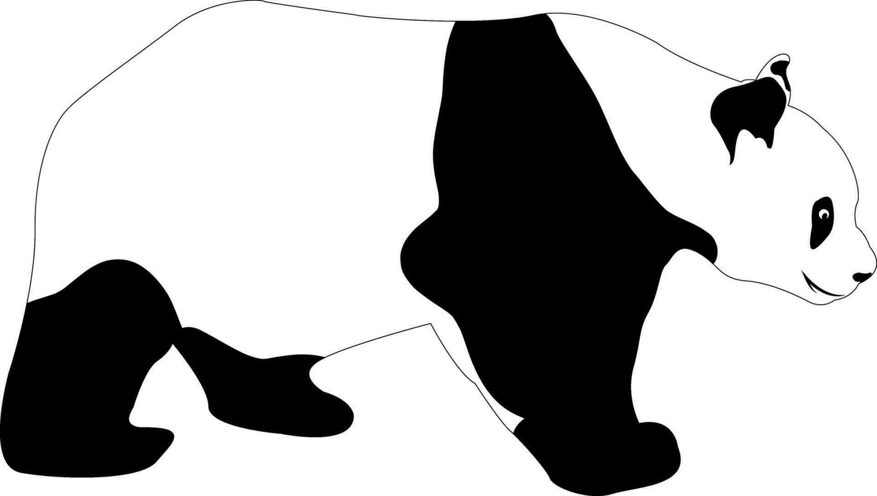 gigante panda en un bambú bosque. en peligro de extinción animales diseño de saludo tarjetas, carteles, parches, huellas dactilares en ropa, emblemas panda en un blanco antecedentes. vector