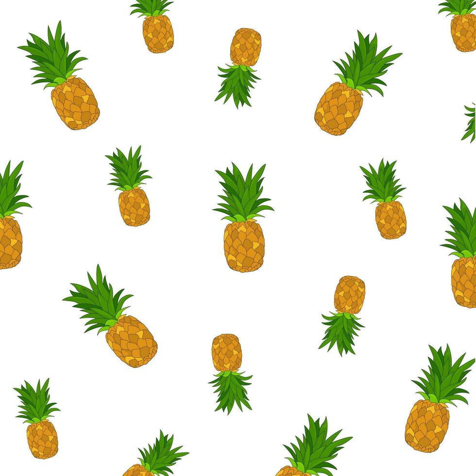 Pineapple pattern. Fruit pattern. Fruit mixture background. Texture for fashionable clothing print. Design of greeting cards, posters, patches, prints on clothes, emblems. vector